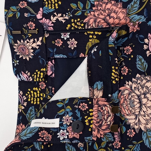 LOFT Floral Riviera Shorts Navy Blue 12 - Picture 8 of 15